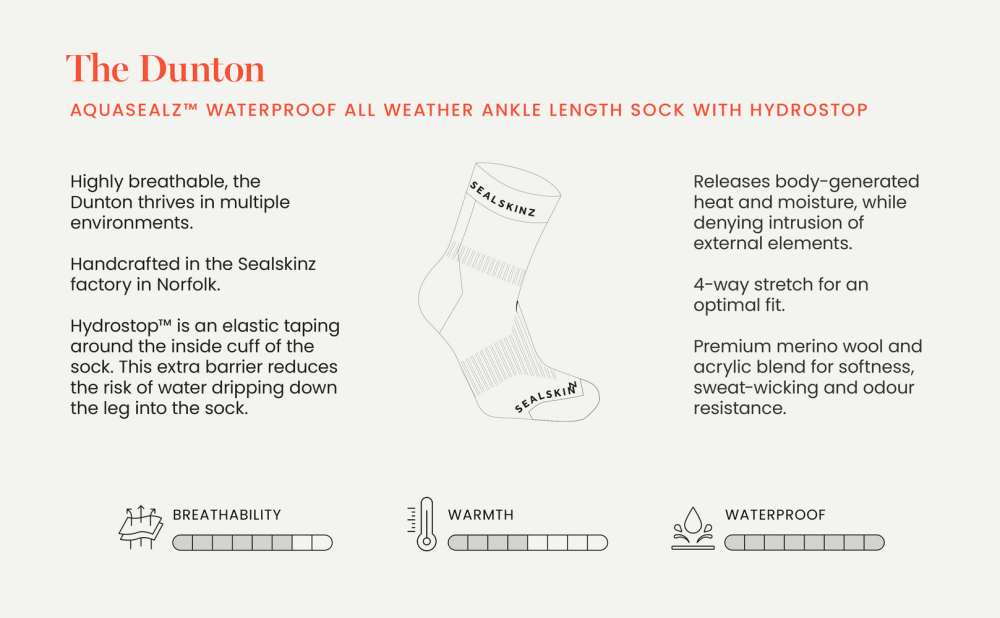 Sealskinz Dunton водонепроницаемые носки для всех погодных условий длиной до щиколотки с Hydrostop™