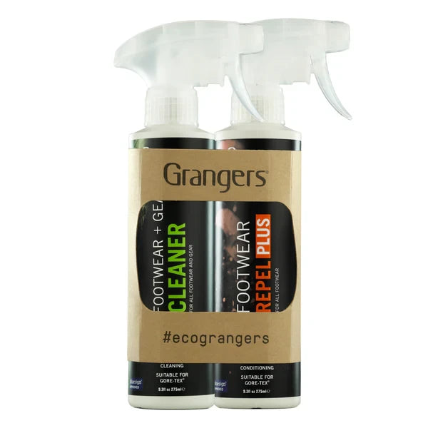 Grangers Footwear + Gear Cleaner + Footwear Repel Plus Eco lot de deux