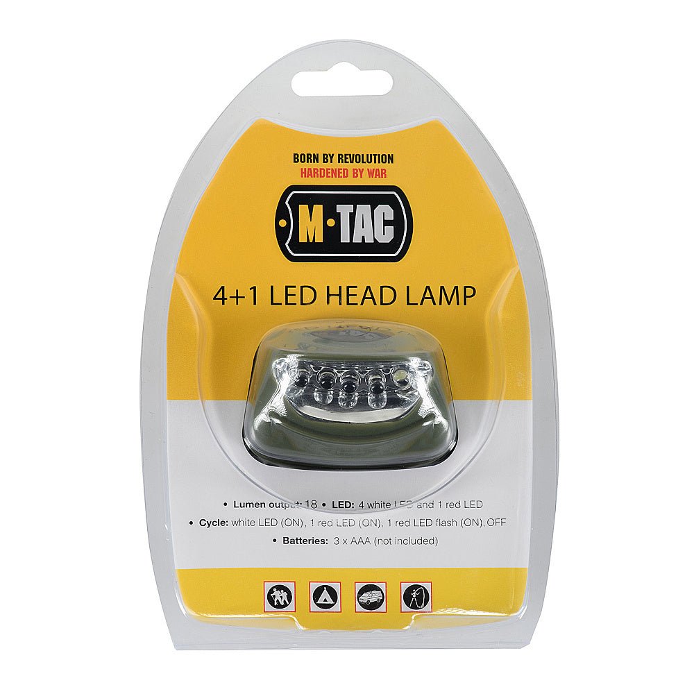 M - Tac 4+1 LED headlamp - verslanature.fr