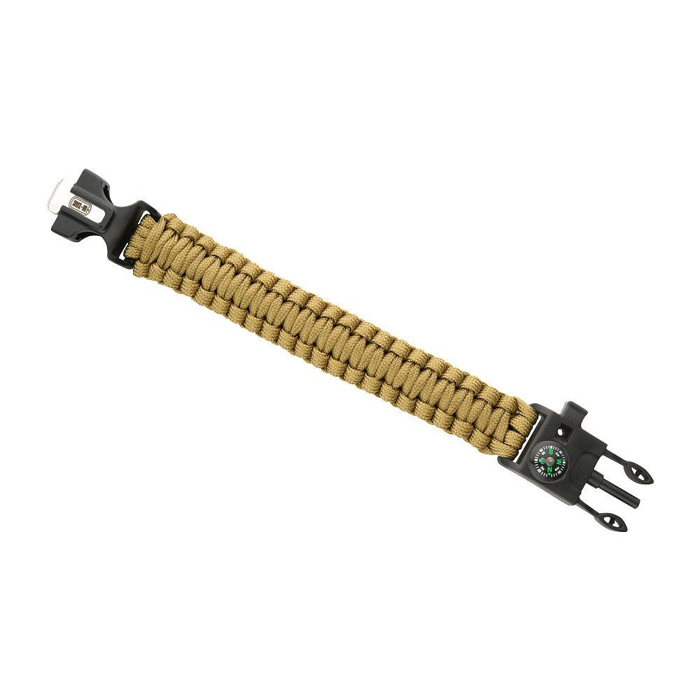 M - Tac paracord bracelet with flint lighters, compass, and whistle - DABAI.LV